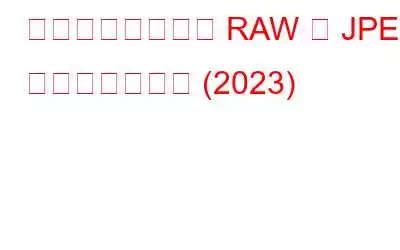 品質を落とさずに RAW を JPEG に変換する方法 (2023)