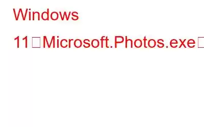 Windows 11でMicrosoft.Photos.exeの高いメモリ使用量を修正する方法