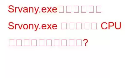 Srvany.exeは何ですか？ Srvony.exe による高い CPU 使用率を修正する方法?